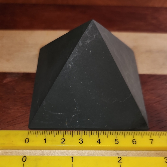 "Authentic 70mm Shungite Pyramid - EMF Protection, Healing Energy Home Deco - Picture 6 of 10